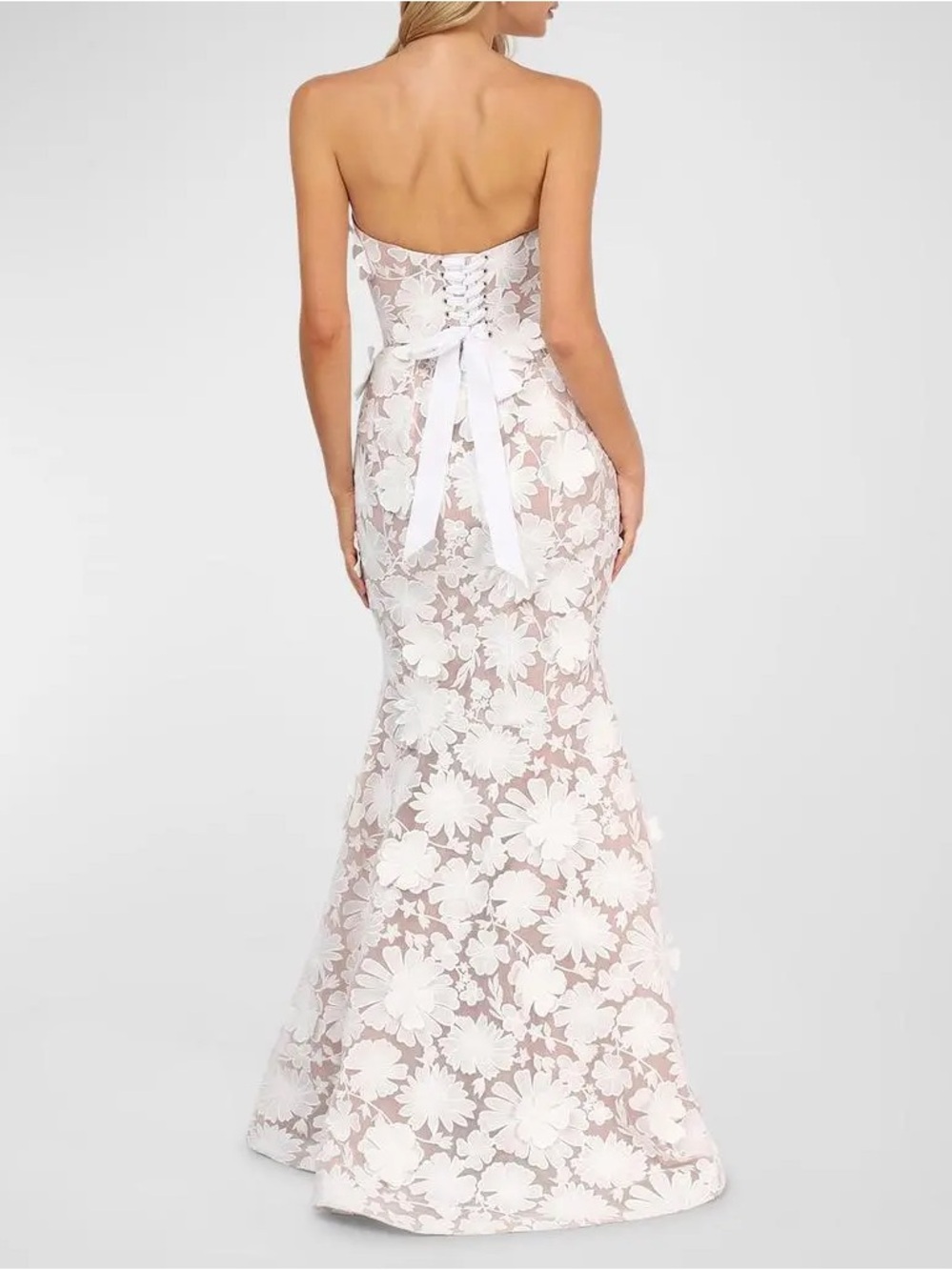 Helsi Jessica Strapless Embroidered Mermaid Gown in White  Size XS NWT - Picture 3 of 7